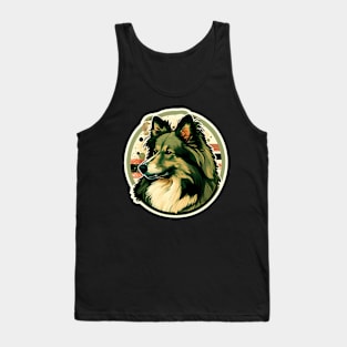 Shetland Sheepdog Camouflage Motif Tank Top